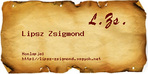 Lipsz Zsigmond névjegykártya
